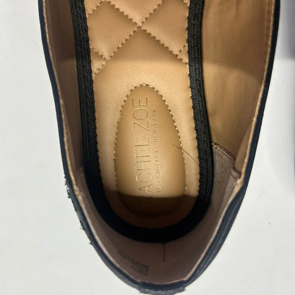 Rachel Zoe Black Loafer Flats‎ Women's 9M Gold Bit Detail Minimalist Officecore